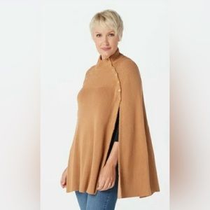 G.I.L.I. Sweater cape with button up neck size 1x